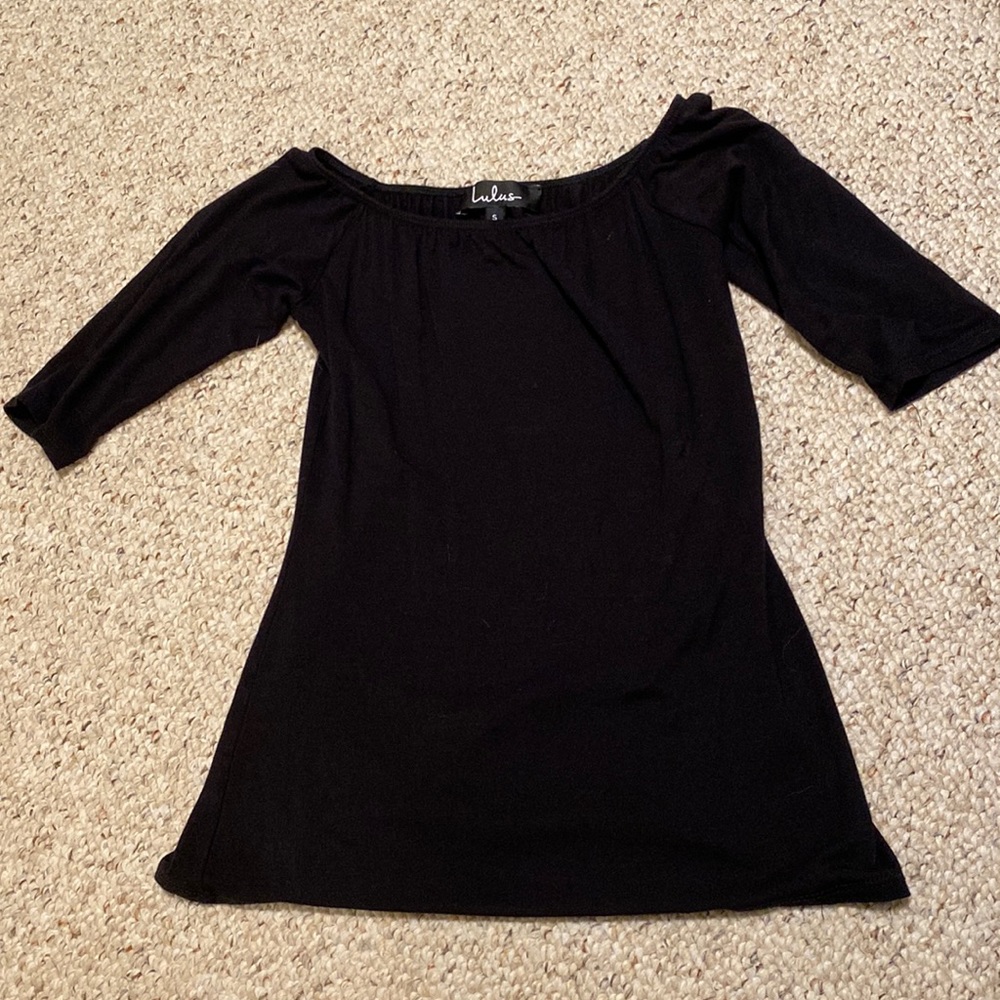 Off shoulder black top Lulus